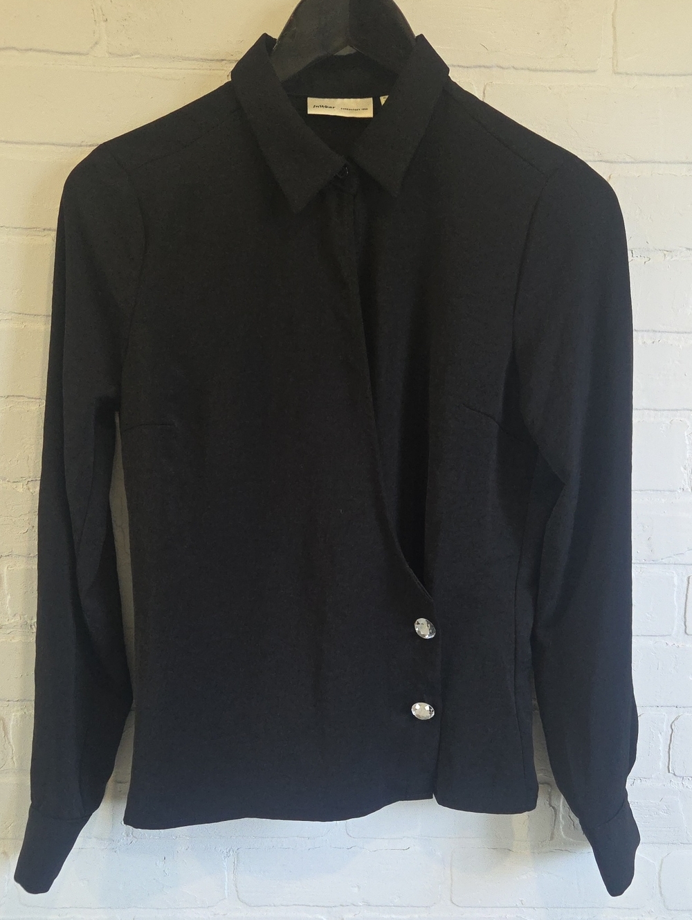 InWear Faux-wrap Blouse With Gem Buttons